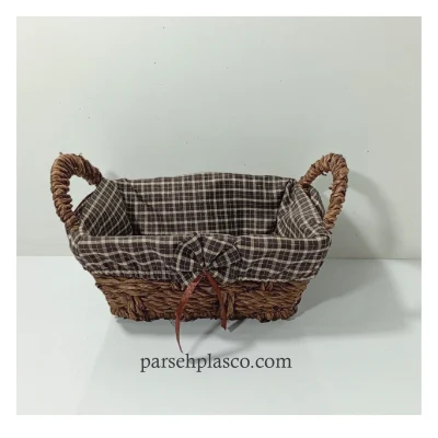 سبد نان و سبزی حصیری دسته دار