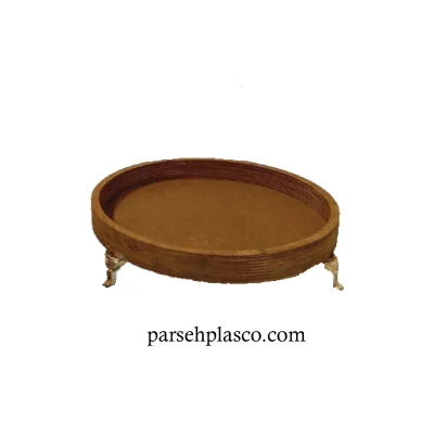 خرید ظرف چوبی پایه دار دایره