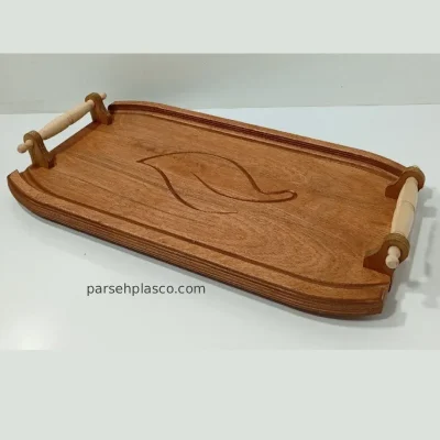 خرید سینی چوبی لوکس با دسته گردو