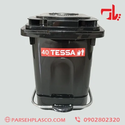 سطل زباله پدال فلزی ۴۰ لیتری مشکی