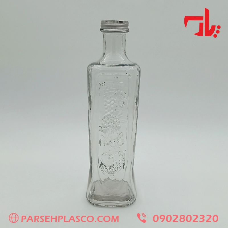 Square glass jar بطری ۱ لیتر ارگانیک هرمس